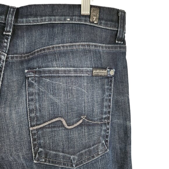 7 For All Mankind Men's Rhigby Button Fly Blue Denim Jeans Size 36 - Picture 4 of 14